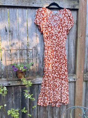 Cute Calista Rust Dress